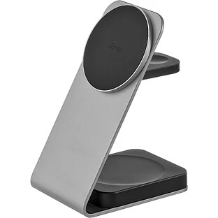 Беспроводное зарядное устройство uBear Level Ultra, 25Вт, с поддержкой MagSafe, Qi2, серый