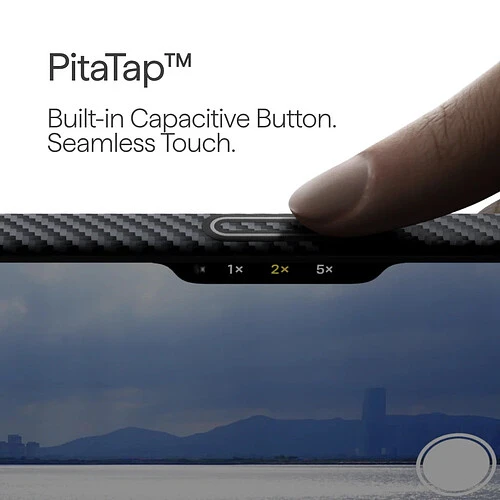 Чехол для телефона Pitaka Edge Ultra-Slim Case Twill 600D with PitaTap for iPhone 16 Pro - Black/Grey
