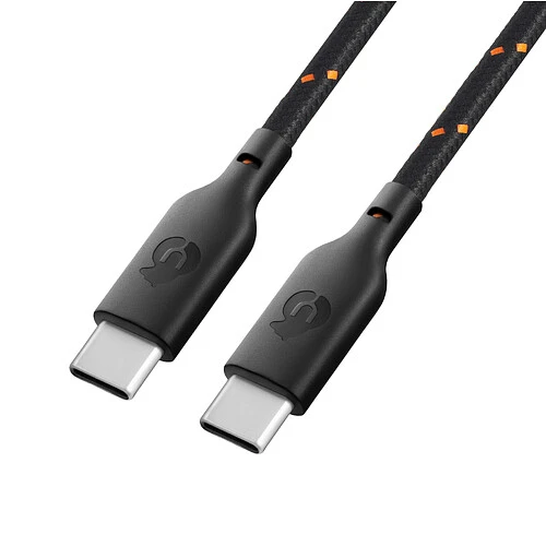 Зарядный кабель uBear Trend, USB-C|USB-С, 60Вт, 1,2м, Черно-оранжевый