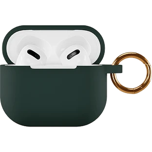 Чехол силиконовый VLP для AirPods 3 (2021),с кольцом, Soft Touch, темно-зеленый