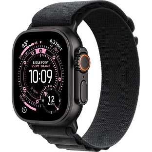 Apple Watch Ultra 3, GPS + Cellular, 49mm, Black Titanium Case with Black Alpine Loop - M