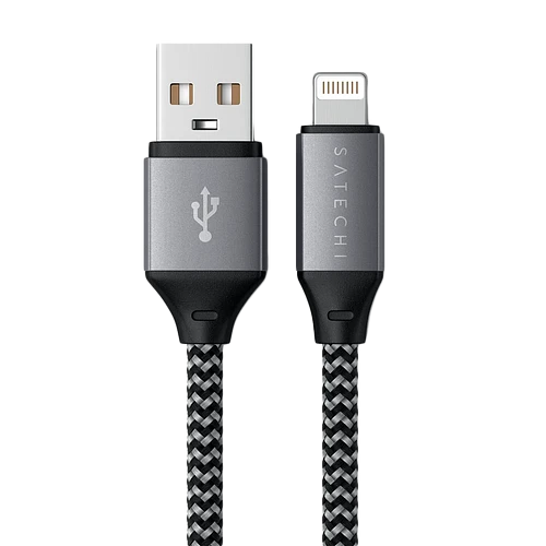 Кабель Satechi USB-A to Lightning Cable, 0.25м, с сертификацией MFI