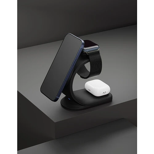 Беспроводное зарядное устройство VLP Powerstand 3 in 1 Qi2 для Apple, черное