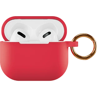 Чехол силиконовый VLP для AirPods 3 (2021),с кольцом, Soft Touch, красный