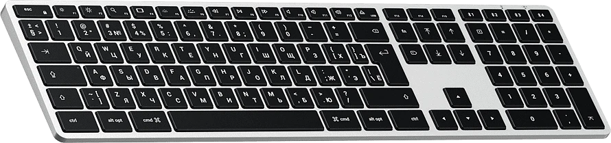Беспроводная клавиатура Satechi Slim X3 Bluetooth Keyboard-RU. Раскладка - Русская. Цвет: серебристы