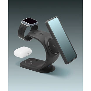 Беспроводное зарядное устройство VLP Powerstand 3 in 1 Qi2 для Apple, черное