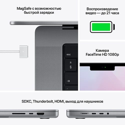 Macbook Pro 14", M1 Pro (8C CPU/14C GPU), 32GB, 512GB, Серый космос