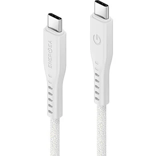 Кабель Energea FLOW USB-C to USB-C PD240W 5A Nanoweave Magnetic tie White 1.5m