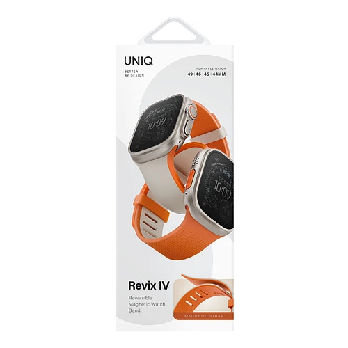 Ремешок Uniq для Apple Watch 49/46/45/44 mm Revix IV Clay/Volt Orange