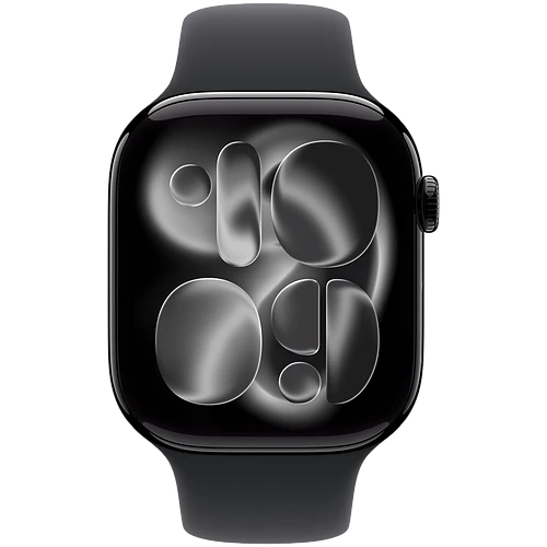 Apple Watch Series 11, GPS, 46mm, Jet Black Aluminium Case with Black Sport Band - M/L