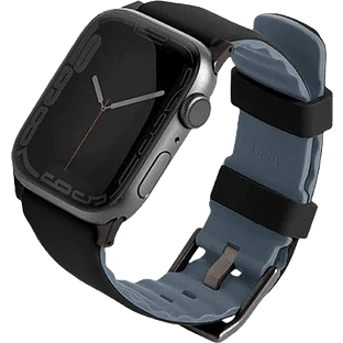 Uniq для Apple Watch 41/40/38 mm ремешок Linus Airosoft silicone strap Black