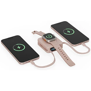 Аккумулятор внешний Energea MagPac MINI Plus, 10000 mAh Magnetic wireless 15W + С 20W +2 C cables and Display Pink