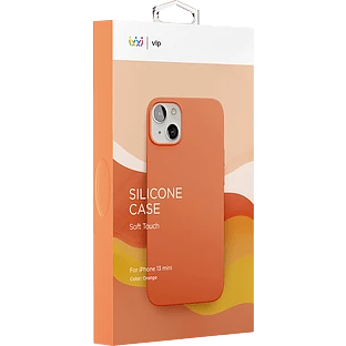 Силиконовый чехол VLP для iPhone 13 Mini, оранжевый