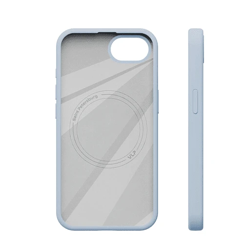 Чехол защитный VLP Aster Case с MagSafe для iPhone 16e/17e голубой