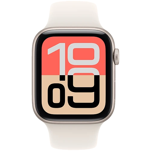 Apple Watch SE 3, GPS, 44mm, Starlight Aluminium Case with Starlight Sport Band - M/L