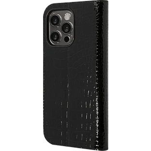 Guess для iPhone 14 Pro чехол PU Croco Metal logo Booktype Black