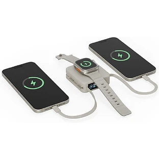 Аккумулятор внешний Energea MagPac MINI Plus, 10000 mAh Magnetic wireless 15W + С 20W +2 C cables and Display Sand