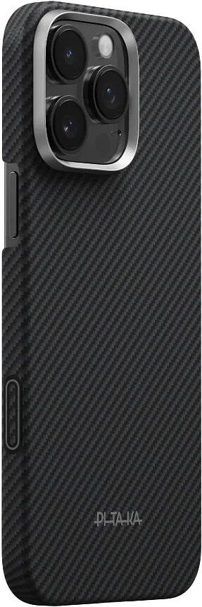 Чехол для телефона Pitaka Edge Ultra-Slim Case Twill 600D with PitaTap for iPhone 16 Pro - Black/Grey