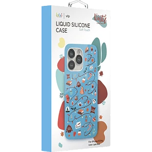 Чехол защитный VLP' Art Collection для iPhone 13 Pro  Winter  голубой