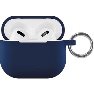 Чехол силиконовый VLP для AirPods 3 (2021),с кольцом, Soft Touch, темно-синий