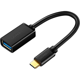 Переходник UGREEN US154-30701  Type C (M) to USB-A 3.0 (F)  5 Gb/s  пластиковый с проводом 15cm  bla