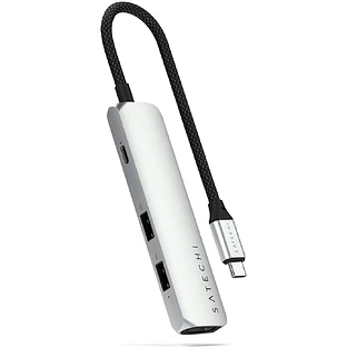 Адаптер Satechi 4-in-1 USB-C Slim Multiport Adapter with 4K HDMI and Fast Data Transfer - Серебристый