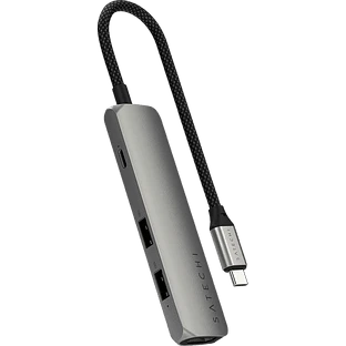 Адаптер Satechi 4-in-1 USB-C Slim Multiport Adapter with 4K HDMI and Fast Data Transfer - Серый космос