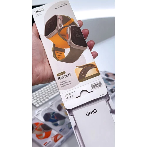 Ремешок Uniq для Apple Watch 49/46/45/44 mm Revix IV Canary Yellow/Deep Forrest