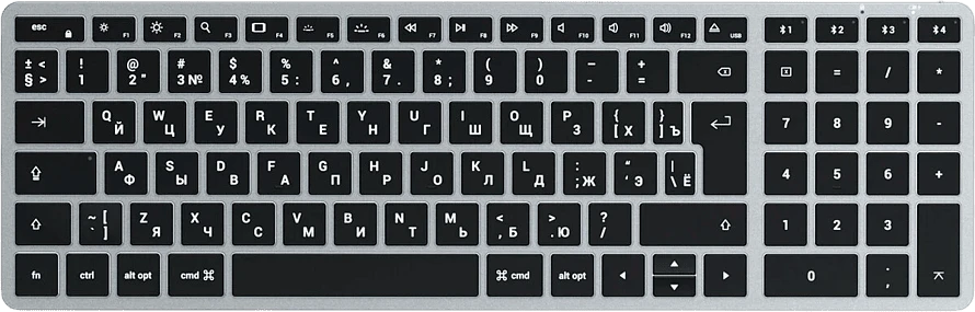Клавиатура беспроводная Satechi Slim X2 Bluetooth Keyboard - русская раскладка. Цвет: серый космос
