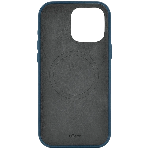 Чехол защитный uBear Capital Case для iPhone 16 Pro Max, натуральная кожа, MagSafe совместимый, синий