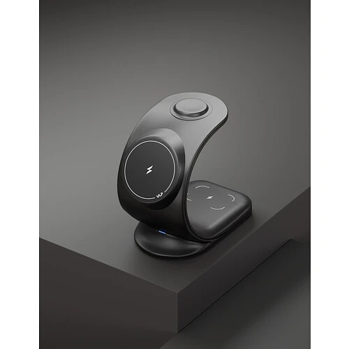 Беспроводное зарядное устройство VLP Powerstand 3 in 1 Qi2 для Apple, черное