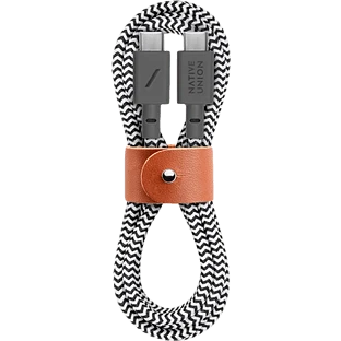 BELT CABLE TYPE-C, кабель зарядный USB-C/USB-C 60W длина 1 2 м. цвет: зебра