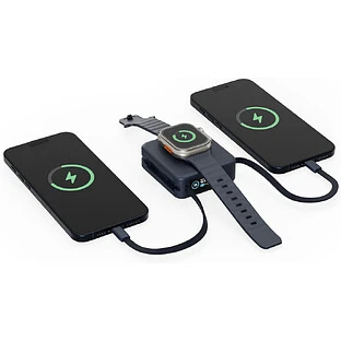 Аккумулятор внешний Energea MagPac MINI Plus, 10000 mAh Magnetic wireless 15W + С 20W +2 C cables and Display Blue