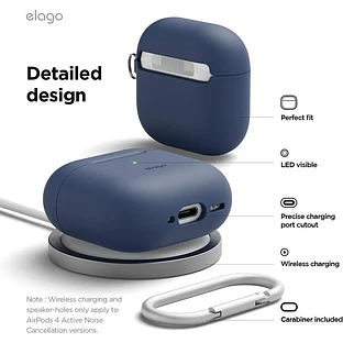 Elago для AirPods 4 чехол Silicone Hang case Jean Indigo