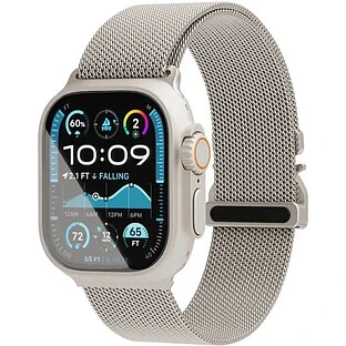 Ремешок из нержавеющей стали VLP Milanese Band Pro для Apple Watch 42/44/45 мм  титановый