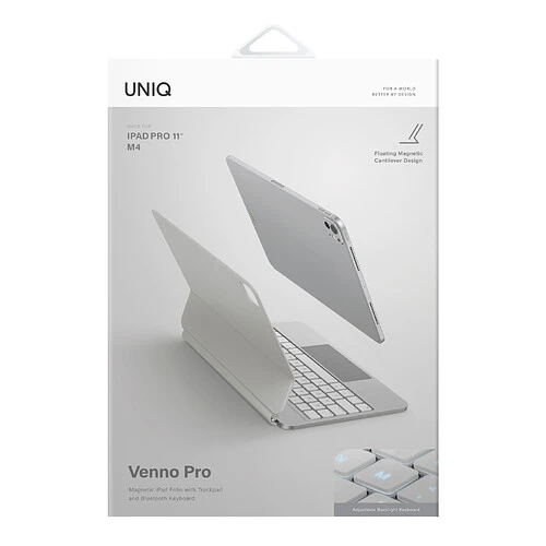 Чехол-клавиатура UNIQ Venno Pro для iPad Pro 11" (M4/M5), Белая
