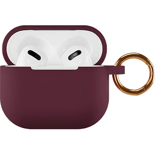 Чехол силиконовый VLP для AirPods 3 (2021),с кольцом, Soft Touch, марсала