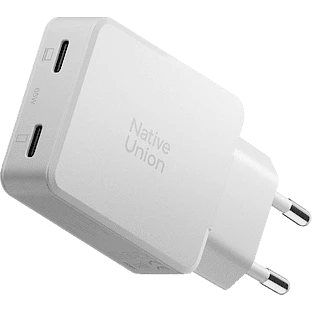 POCKET GAN CHARGER 65W, сетевое зарядное устройство 65W,  разъёмы 2xUSB-C. Цвет: белый