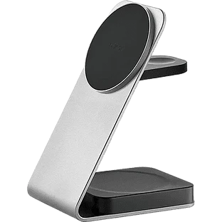 Беспроводное зарядное устройство uBear Level Pro, 25Вт, MagSafe совместимое, цвет: серебро