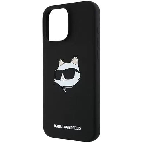 Lagerfeld для iPhone 16 Pro Max чехол Liquid Silicone NFT Choupette Head Hard Black (MagSafe)
