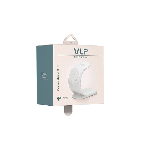 Беспроводное зарядное устройство VLP Powerstand 3 in 1 Qi2 для Apple, белое