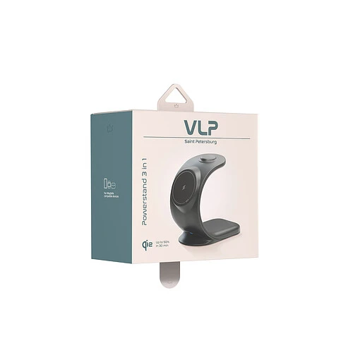 Беспроводное зарядное устройство VLP Powerstand 3 in 1 Qi2 для Apple, черное