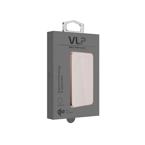 Аккумулятор внешний VLP Diamond Energy MagSafe, Qi2, 5000 mAh, USB-C, пустынный титан