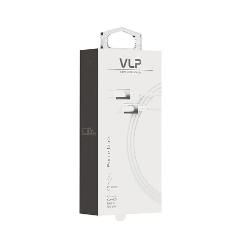 Кабель VLP Force Line 100W USB-C + USB-C, 2.0м, белый