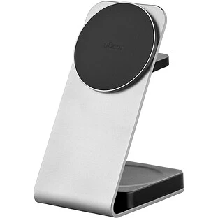 Беспроводное зарядное устройство uBear Level Ultra, 25Вт, с поддержкой MagSafe, Qi2, серебристый