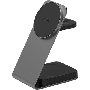 Беспроводное зарядное устройство uBear Level Pro, 25Вт, MagSafe совместимое, цвет: серый
