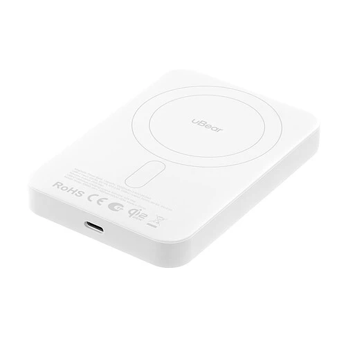 Внешний аккумулятор uBear Strike Power bank 10 000 mAh, PD30W, Qi2.2, белый