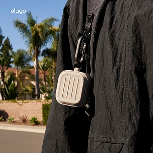 Elago для AirPods 4 чехол Armor Silicone Hang case Stone