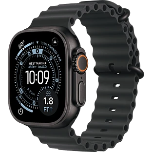 Apple Watch Ultra 3, GPS + Cellular, 49mm, Black Titanium Case with Black Ocean Band - One Size