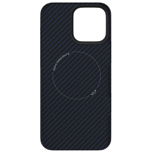 Чехол защитный "vlp" Kevlar Case с MagSafe для iPhone 16 ProMax, темно-синий
